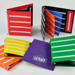 All 7 available colours of Large PECS Communication Book with Loop Fastener